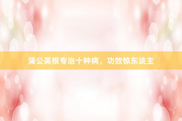 蒲公英根专治十种病，功效惊东谈主